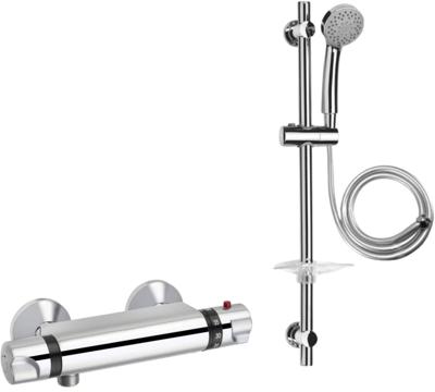 Saqu Ecoline doucheset thermostatisch 12cm met 5 straalsoorten chroom