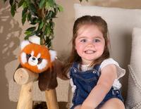 Pluche knuffel rode panda Floppy Choopy - GIPSY TOYS - 22 cm - Oranje / Bruin / Wit - thumbnail
