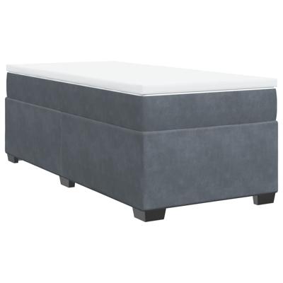 Boxspring met matras fluweel donkergrijs 90x200 cm