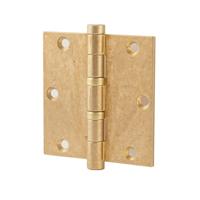 Hardbrass Kogellagerscharnier recht 89x89mm - messing getrommeld - thumbnail