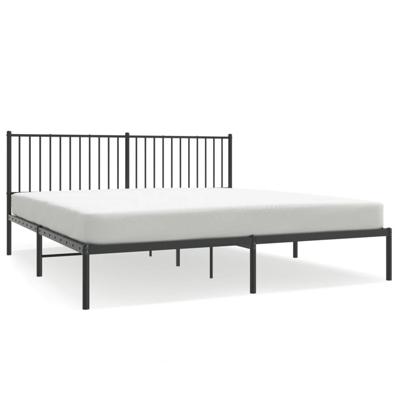 Bedframe met hoofdbord metaal zwart 180x200 cm Bedframe met hoofdbord metaal zwart 180x200 cm