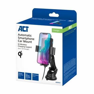 ACT Connectivity Automatische smartphone autohouder met draadloze snellaadfunctie ACT Connectivity Automatische smartphone autohouder met draadloze snellaadfunctie