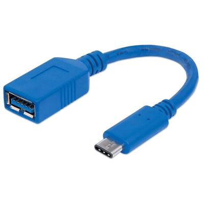 Manhattan USB Adapter [1x USB 3.2 Gen 1 bus A (USB 3.0) - 1x USB-C stekker] 353540 Afgeschermd (enkel), Folie afscherming