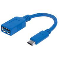 Manhattan USB Adapter [1x USB 3.2 Gen 1 bus A (USB 3.0) - 1x USB-C stekker] 353540 Afgeschermd (enkel), Folie afscherming - thumbnail