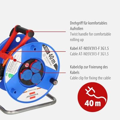 Brennenstuhl Garant Ip44 Kabelhaspel 40M At-N05V3V3-F 3G1.5 - 1208750 - thumbnail