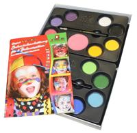 Eulenspiegel Schmink set met stap-voor-stap, diverse kleuren, 1 set - thumbnail