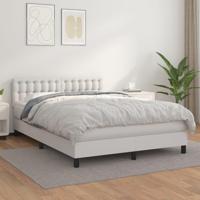Boxspring met matras kunstleer wit 140x200 cm - thumbnail