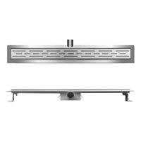 RVS Douchegoot flens met uitneembaar RVS sifon 100x7cm 6,7cm diep STANDAARD ROOSTER - thumbnail