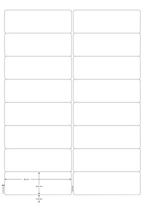 Q-CONNECT etiketten, wit, ronde hoeken, 99,1 x 33,9 mm, 100 vel, 16 etiketten per vel