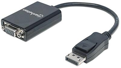 Manhattan 151962 DisplayPort / VGA Adapter [1x DisplayPort stekker - 1x VGA-bus] Zwart UL gecertificeerd 15.00 cm