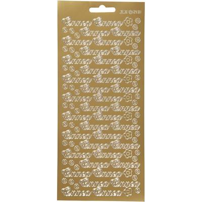Creativ Company Stickers, onnea, vel 10x23 cm, goud, 1 vel