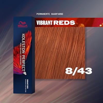 Wella Professionals Koleston Perfect Me+ Permanent Creme Colour 8/43 Light Blonde Red Gold 60ml