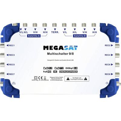 MegaSat 0600151 Satelliet multiswitch Ingangen (satelliet): 9 (8 satelliet / 1 terrestrisch) Aantal gebruikers: 8