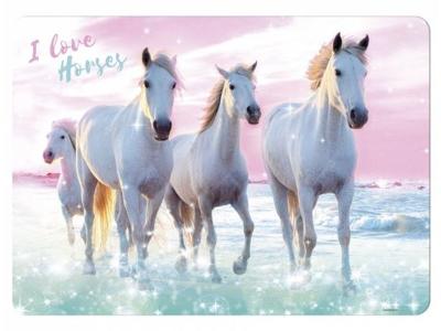 I Love Horses placemat meisjes 40 x 29 cm blauw/roze/wit