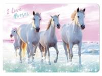 I Love Horses placemat meisjes 40 x 29 cm blauw/roze/wit - thumbnail