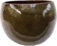 Geglazuurde bloempot egg 56x42 cm jade zwart - thumbnail