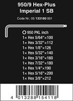 Wera 950 PKL/9 SZ N SB Stifsleutelset, inch, BlackLaser, 9 -delig - 1 stuk(s) - 05133180001 - thumbnail
