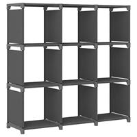 VidaXL Kast met 9 vakken 103x30x107,5 cm stof grijs - thumbnail