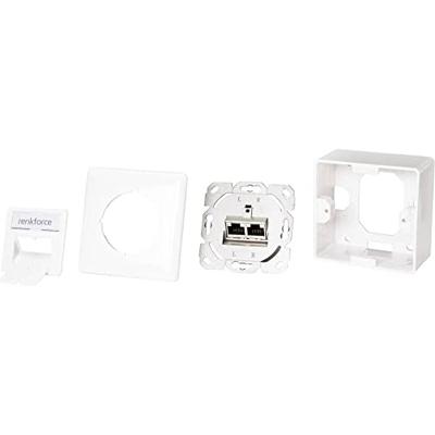 Renkforce RF-4697900 Netwerkdoos Opbouw (op muur) CAT 6 2 poorten Zuiver wit