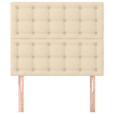 Hoofdborden 2 st 80x5x78/88 cm stof crmekleurig - thumbnail