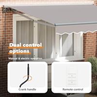 VidaXL Inklapbaar zonnescherm lichtgrijs 350 x 250 cm - thumbnail