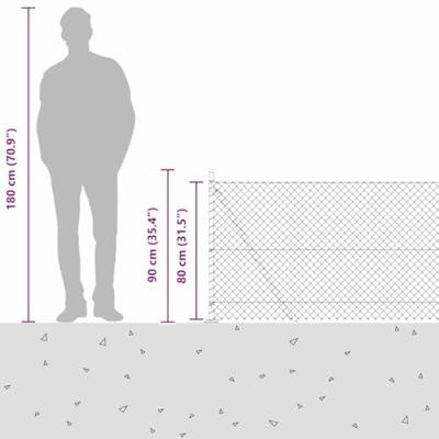 VidaXL Afrasteringspaal zilver 10 x 0,8 m (40 x 40 mm gaas) staal