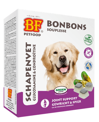 BF Petfood Schapenvet Souplesse Bonbons voor de hond 1 verpakking BF Petfood Schapenvet Souplesse Bonbons voor de hond 1 verpakking