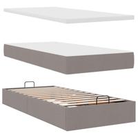 Ottoman bed met matras 200x200 cm stof taupe - thumbnail