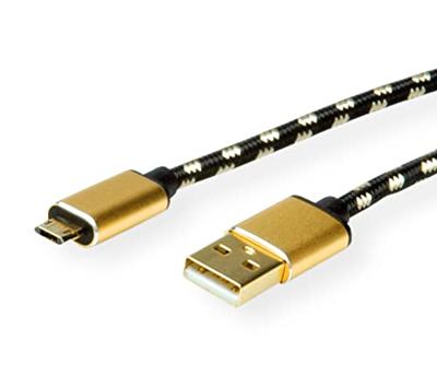 ROLINE GOLD USB 2.0 Kabel, USB A Male - Micro USB B Male, 0,8 m ROLINE GOLD USB 2.0 Kabel, USB A Male - Micro USB B Male, 0,8 m