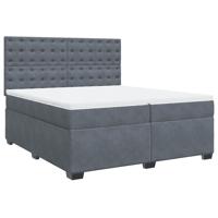 Boxspring met matras fluweel donkergrijs 80x200 cm - thumbnail