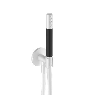 Hotbath Cobber M440 staafhanddouche met wandsteun en uitlaat en doucheslang 150cm wit mat M440WH