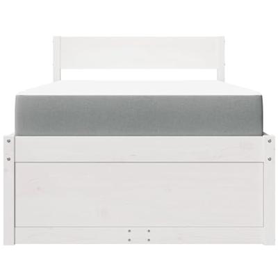 Bed met lades en matras massief grenenhout wit 90x200 cm