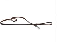 Hondenriem van leer 200cm x 16mm zwart - thumbnail