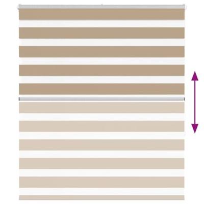 Zebra Blind 130x150 cm stofbreedte 125,9 cm polyester zandbruin