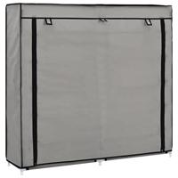 VidaXL Schoenenkast met hoes 115x28x110 cm stof grijs - thumbnail