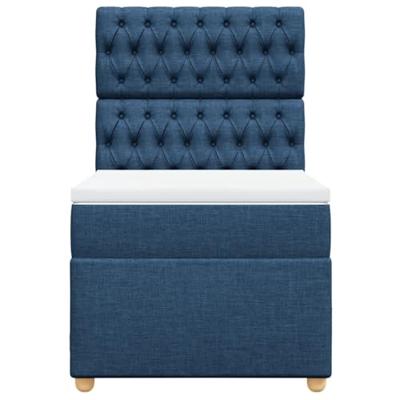 Boxspring met matras stof blauw 100x200 cm