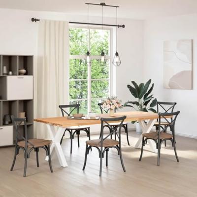 Eettafelpoten 2 st X-vormig 70x(72-73) cm staal wit