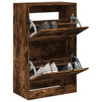 VidaXL Schoenenkast 60x34x96,5 cm bewerkt hout gerookt eikenkleurig - thumbnail