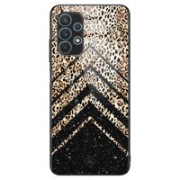 Samsung Galaxy A32 4G glazen hardcase - Chevron luipaard - thumbnail