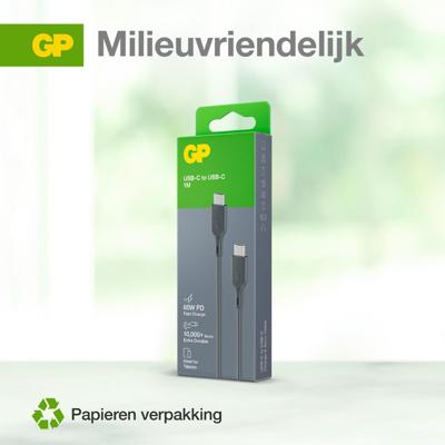 GP USB-laadkabel USB 2.0 USB-C stekker, USB-C stekker 1.00 m Grijs GPCBCC1PGYUSB252