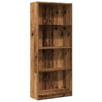 Boekenkast 60x24x143 cm bewerkt hout oud houtkleurig - thumbnail