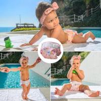 Freds Swim Academy Wasbare Zwemluier Zeemeermin Maat 1 4-9 kg Roze - thumbnail