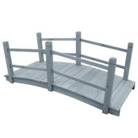 VidaXL Tuinbrug 140x60x56 cm massief vurenhout grijs - thumbnail