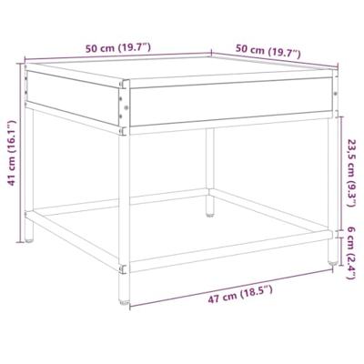 Salontafel met Infinity LED 50x50x41 cm zwart
