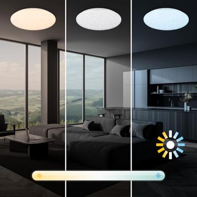 Briloner LED-plafondlamp met sterreneffect (56 cm diameter) Briloner LED-plafondlamp met sterreneffect (56 cm diameter)