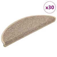 Trapmatten zelfklevend Sisal-Look 30 st 56x17x3 cm donkerbeige - thumbnail