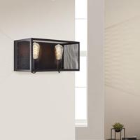 Brilliant Vierkante muurlampMaze 2x E27 zwart - 99732/86 - thumbnail