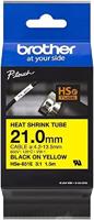 Brother HSE651E Labeltape krimpkous Tapekleur: Geel Tekstkleur: Zwart 21 mm 1.5 m - thumbnail