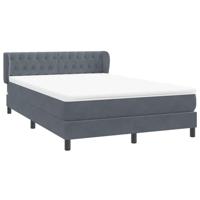 Boxspring met matras fluweel donkergrijs 140x210 cm - thumbnail