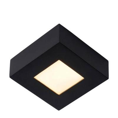 Lucide BRICE-LED - Plafonnière Badkamer - LED Dimb. - 1x8W 3000K - IP44 - Zwart